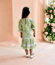 Manufactured by FAYON KIDS (Noida, U.P) Green Floral Printed Dress