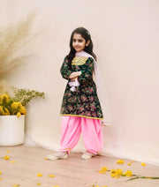 Manufactured by FAYON KIDS (Noida, U.P) Green Printed kurti with Salwar