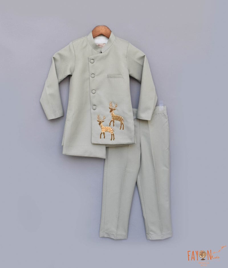 Manufactured by FAYON KIDS (Noida, U.P) Grey Bandgala with Pant