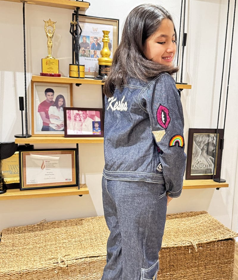 Manufactured by FAYON KIDS (Noida, U.P) Grey Denim Jacket with Pant