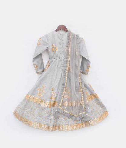 Manufactured by FAYON KIDS (Noida, U.P) Grey Gotta Anarkali for Girls