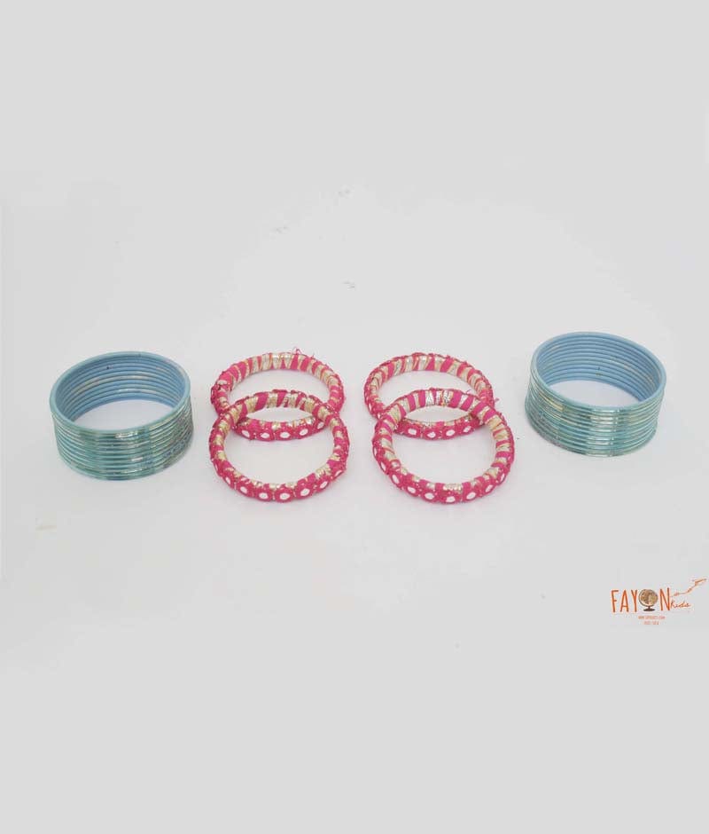 Manufactured by FAYON KIDS (Noida, U.P) Hot Pink Grey Kada with Bangle