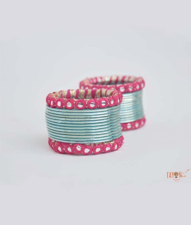 Manufactured by FAYON KIDS (Noida, U.P) Hot Pink Grey Kada with Bangle