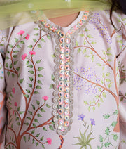 Manufactured by FAYON KIDS (Noida, U.P) Ivory Animal Forest Printed Kurti with Dhoti