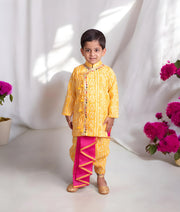 Manufactured by FAYON KIDS (Noida, U.P) Janmashtami Special: Yellow Bandhej Kurta with Dhoti