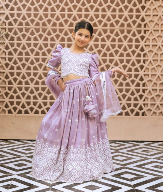 Kids Indian Outfit Girls Chandrakala Kids Lehenga Choli Set For