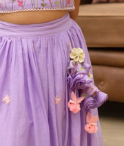Manufactured by FAYON KIDS (Noida, U.P) Lilac Embroiderd Lehenga with CholiSet