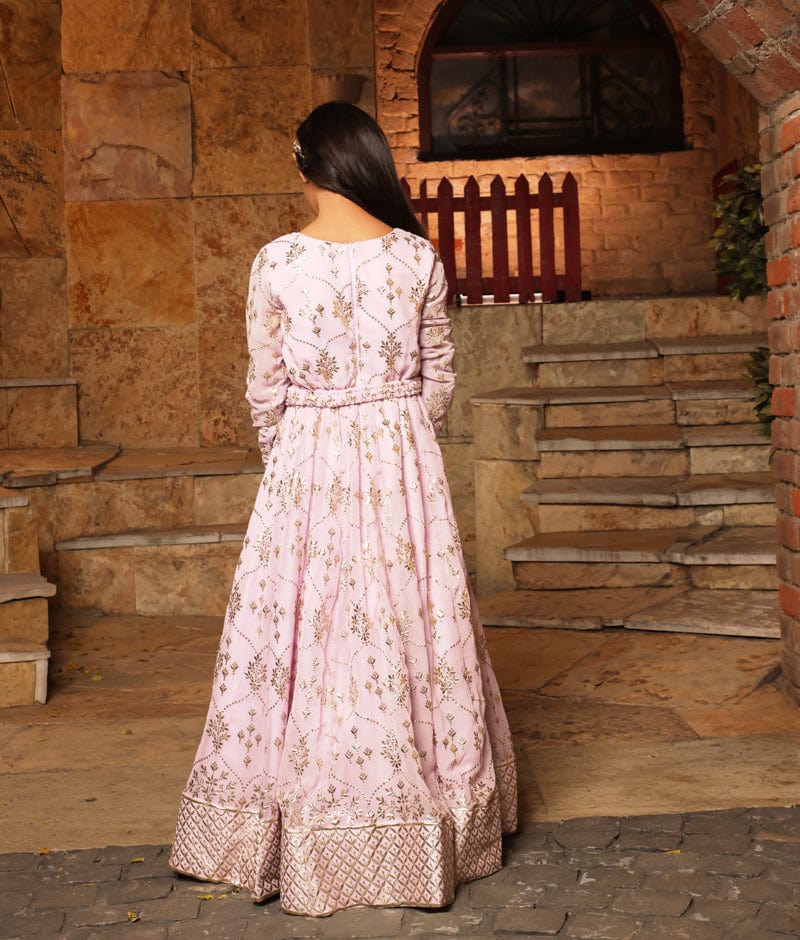 Manufactured by FAYON KIDS (Noida, U.P) Lilac Embroidered Anarkali for Girls
