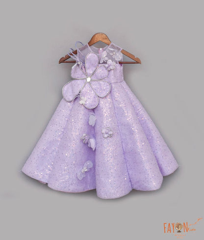Manufactured by FAYON KIDS (Noida, U.P) Lilac Embroidered Gown