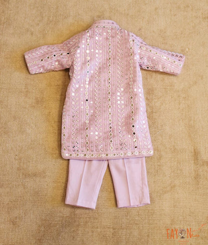 Manufactured by FAYON KIDS (Noida, U.P) Lilac Embroidered Jacket with Kurta and Pant