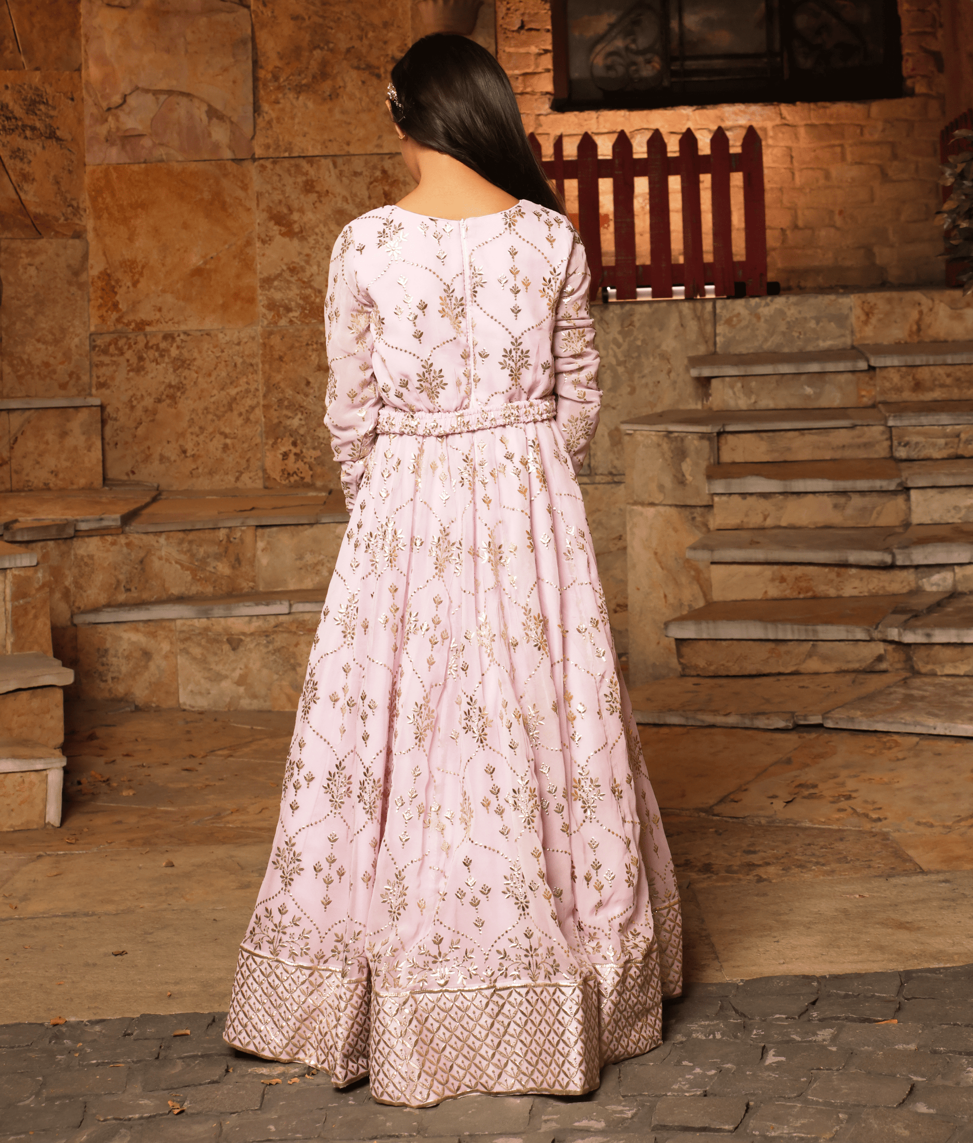 Manufactured by FAYON KIDS (Noida, U.P) Lilac Foil Print Anarkali