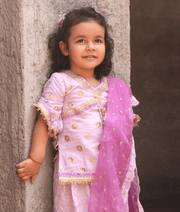 Lilac Foil Print Sharara Set