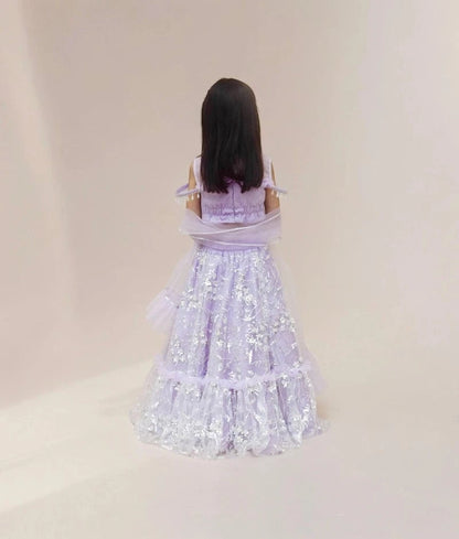 Manufactured by FAYON KIDS (Noida, U.P) Lilac lehenga Choli Set