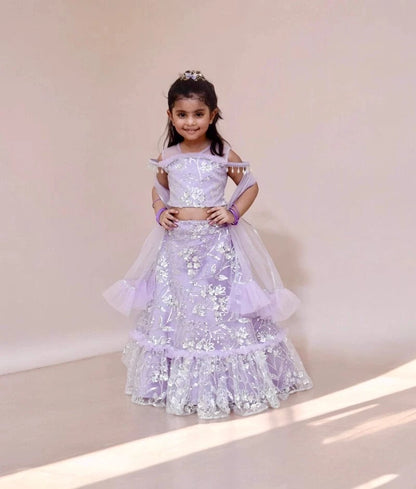 Manufactured by FAYON KIDS (Noida, U.P) Lilac lehenga Choli Set