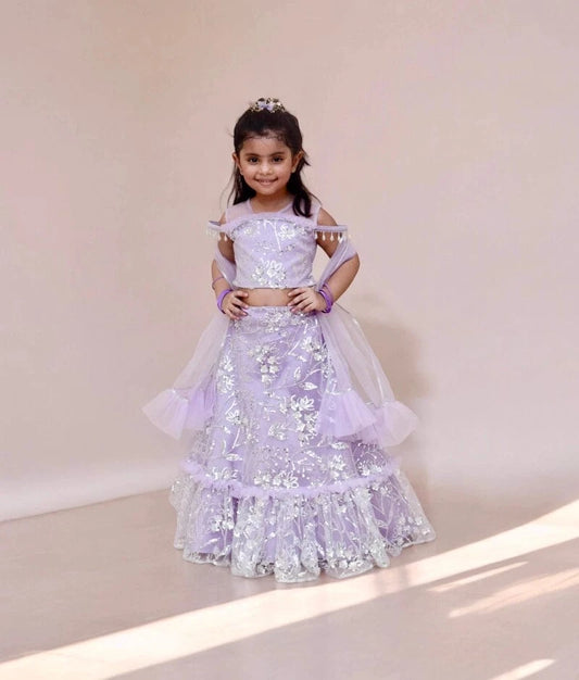Manufactured by FAYON KIDS (Noida, U.P) Lilac lehenga Choli Set
