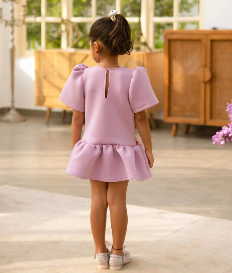 Manufactured by FAYON KIDS (Noida, U.P) Lilac Neoprene Party Dress
