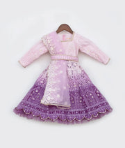 Lilac Ombre Thread Work Anarkali