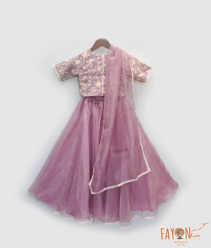 Manufactured by FAYON KIDS (Noida, U.P) Lilac Parsi Lehenga Choli Set