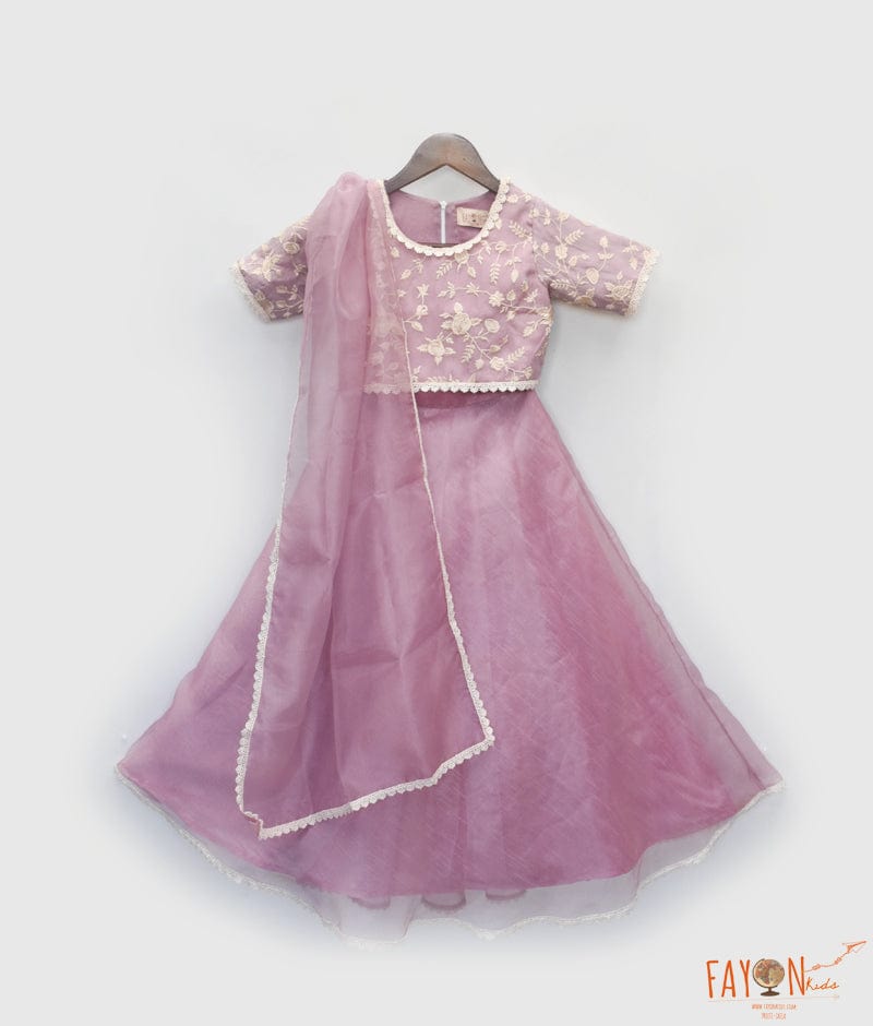 Manufactured by FAYON KIDS (Noida, U.P) Lilac Parsi Lehenga Choli Set