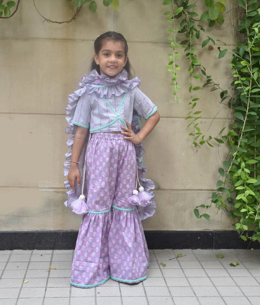 Manufactured by FAYON KIDS (Noida, U.P) Lilac Printed Top with Sharara