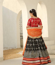 Manufactured by FAYON KIDS (Noida, U.P) Maroon Gota Patti Lehenga Set