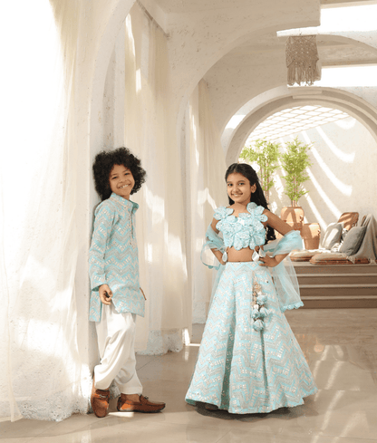 Manufactured by FAYON KIDS (Noida, U.P) Mirror Embroidered Kurta with Salwar