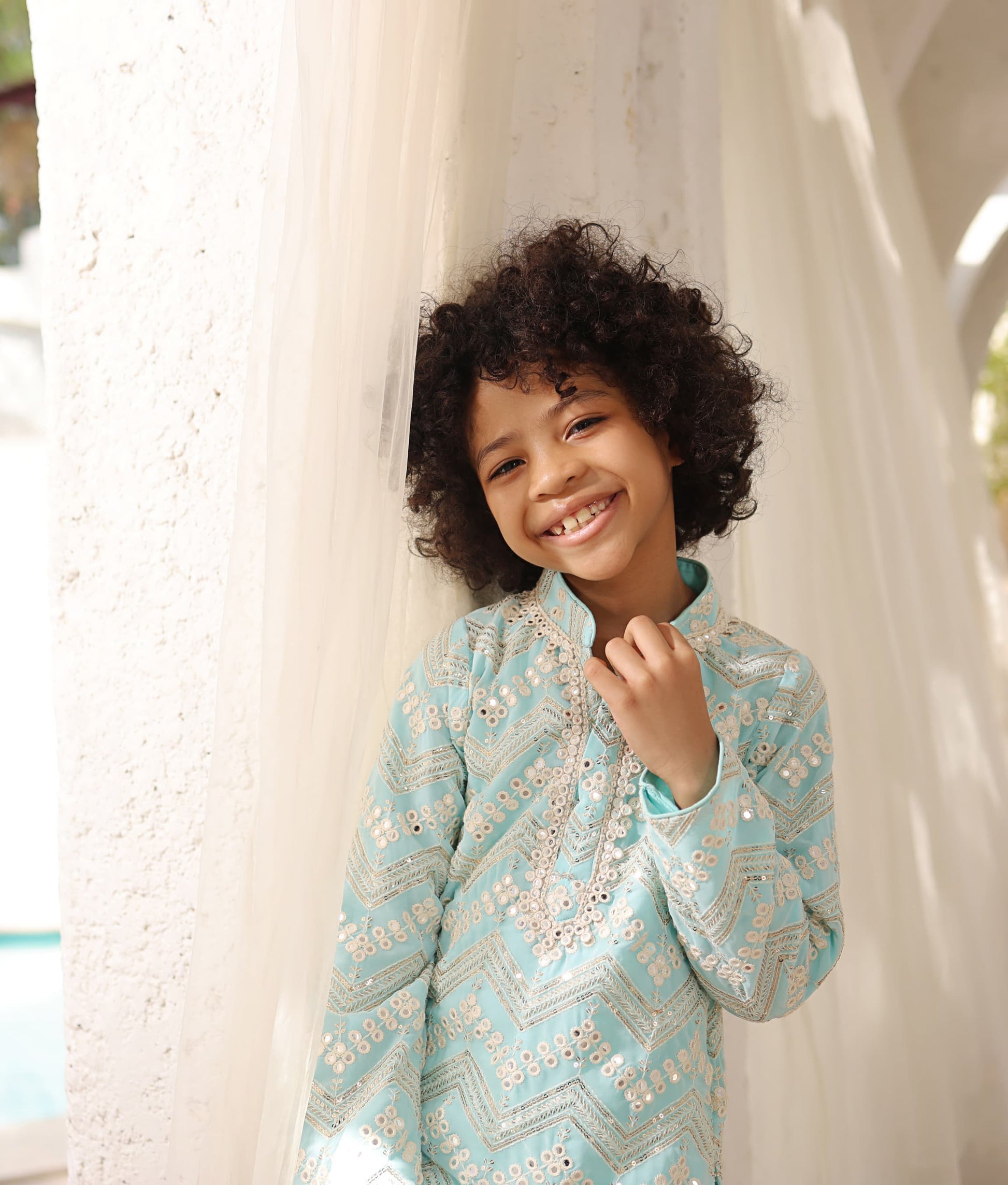 Manufactured by FAYON KIDS (Noida, U.P) Mirror Embroidered Kurta with Salwar