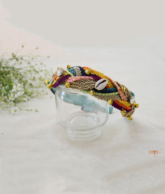 Manufactured by FAYON KIDS (Noida, U.P) Multi Colour Hairband with Embellished Seashells