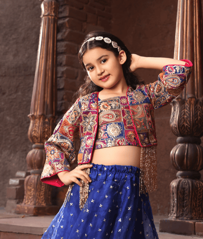 Manufactured by FAYON KIDS (Noida, U.P) Multi Coloured Jacket with Top and Sharara