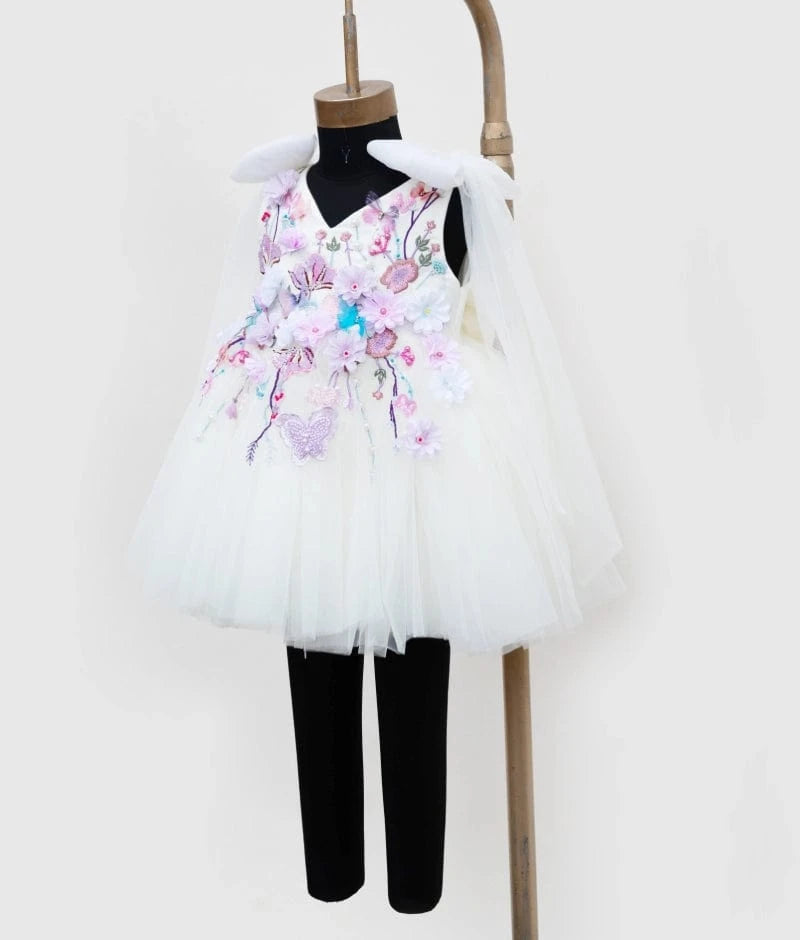Off white Embroidered Frock