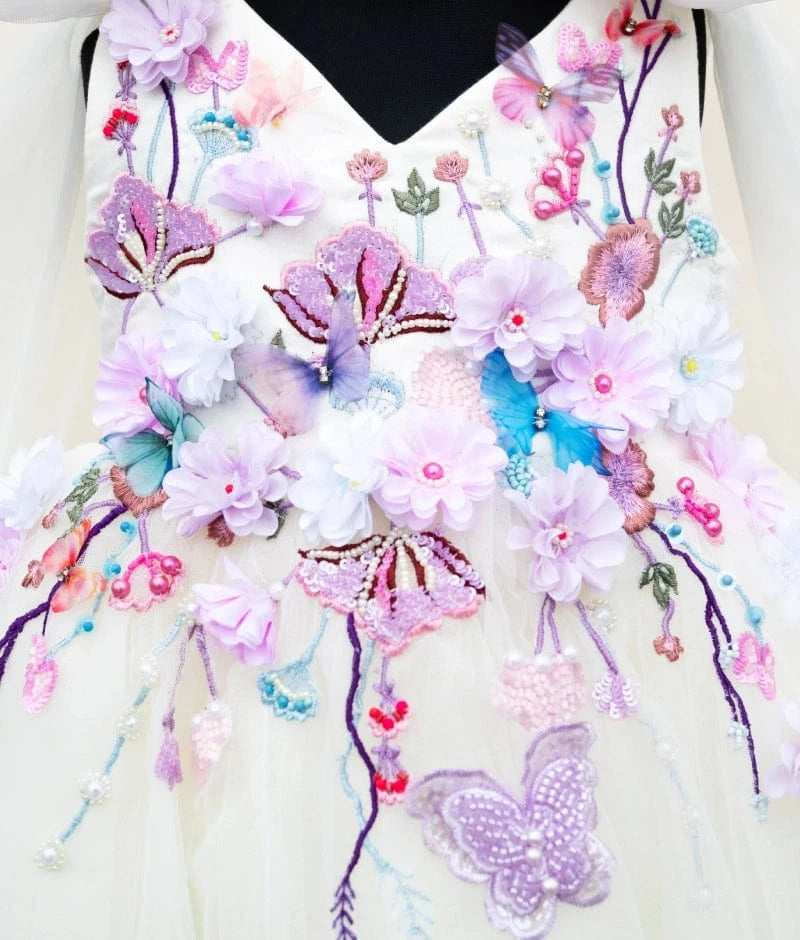 Off white Embroidered Frock