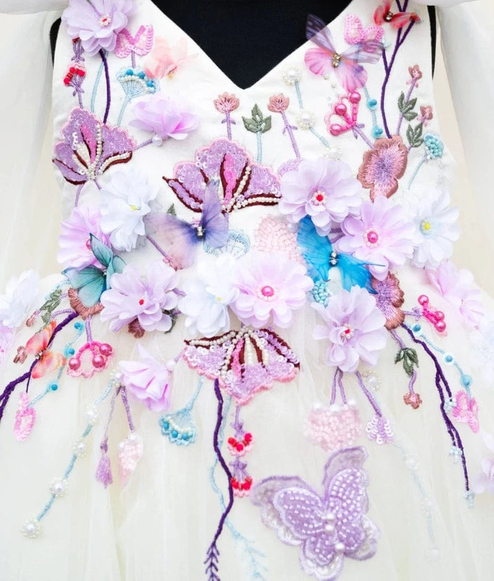 Off white Embroidered Frock