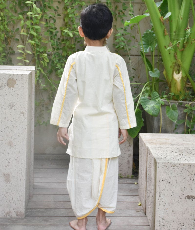 Manufactured by FAYON KIDS (Noida, U.P) Off white Kurta with Dhoti