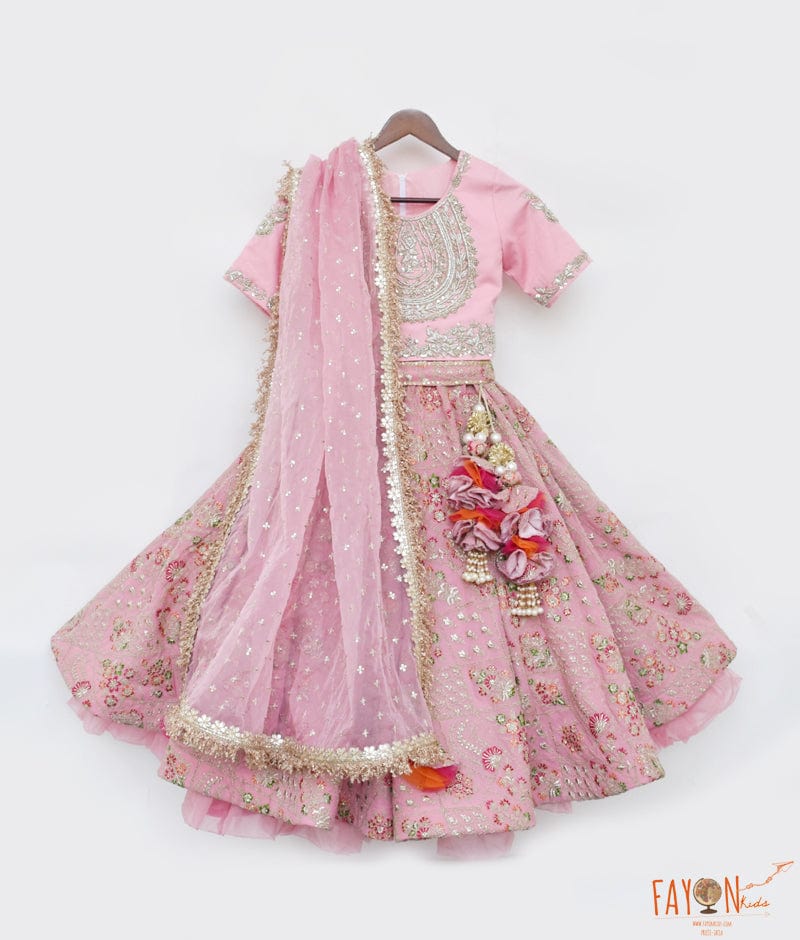 Manufactured by FAYON KIDS (Noida, U.P) Onine Pink Lehenga Choli Set