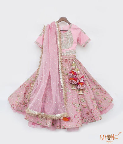 Manufactured by FAYON KIDS (Noida, U.P) Onine Pink Lehenga Choli Set