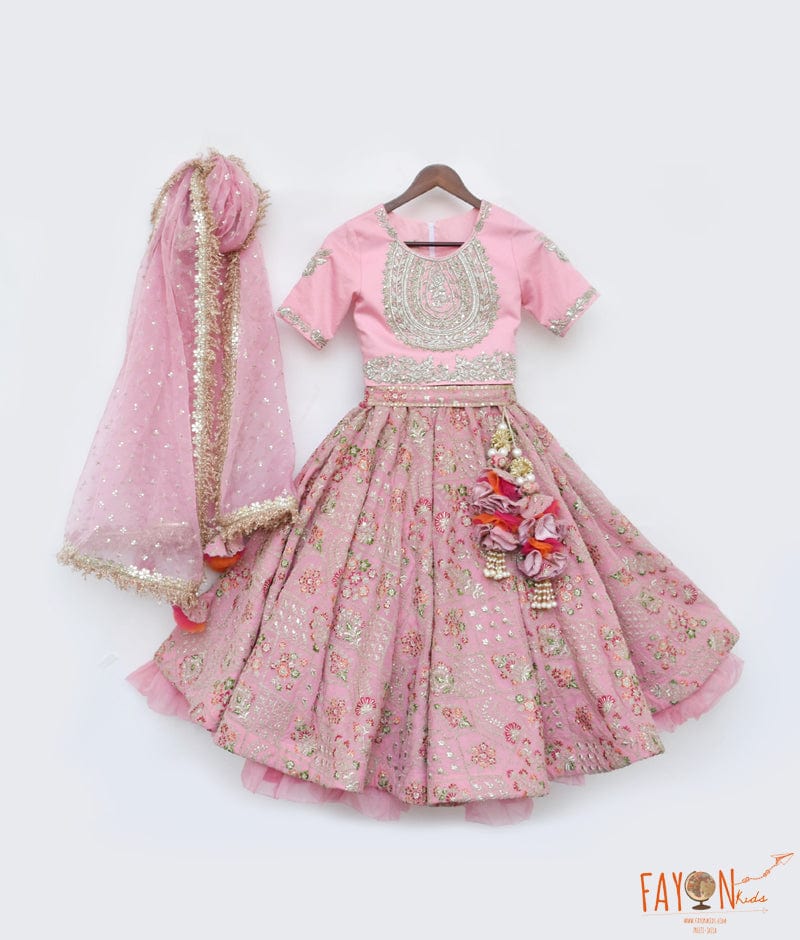 Manufactured by FAYON KIDS (Noida, U.P) Onine Pink Lehenga Choli Set