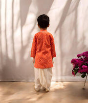 Manufactured by FAYON KIDS (Noida, U.P) Orange Bhandhej Kurta with Dhoti