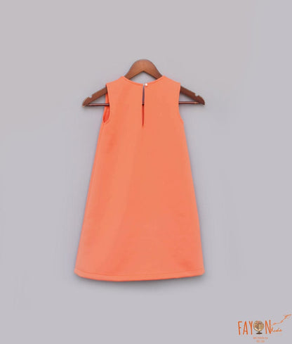 Manufactured by FAYON KIDS (Noida, U.P) Orange Neoprene Dress for Girls