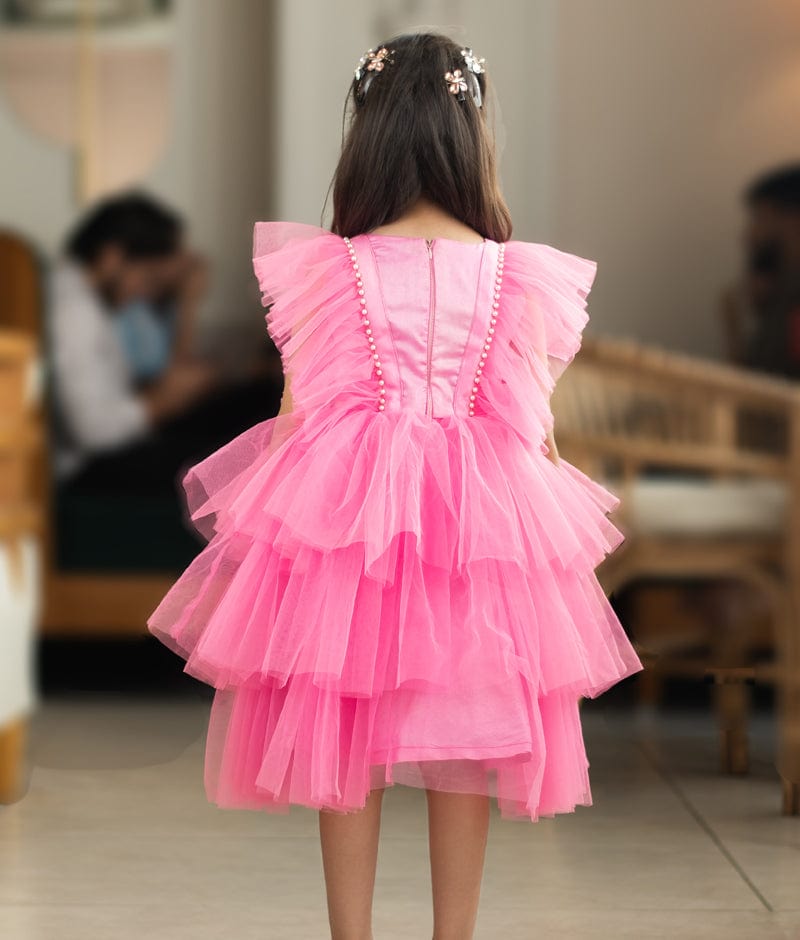 Manufactured by FAYON KIDS (Noida, U.P) Party-Perfect Pink Net Frock
