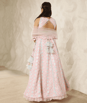 Manufactured by FAYON KIDS (Noida, U.P) Pastel Dream: Baby Pink Embroidered Lehenga Set