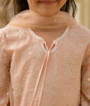 Manufactured by FAYON KIDS (Noida, U.P) Peach Embroidered Kurti Sharara