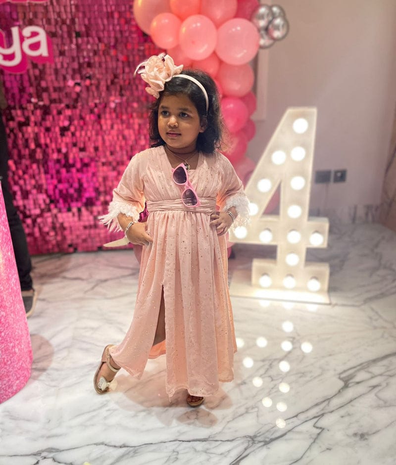 Manufactured by FAYON KIDS (Noida, U.P) Peach Foil Printed Gown
