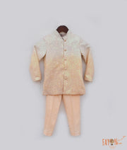 Peach Ombre Bandgala set