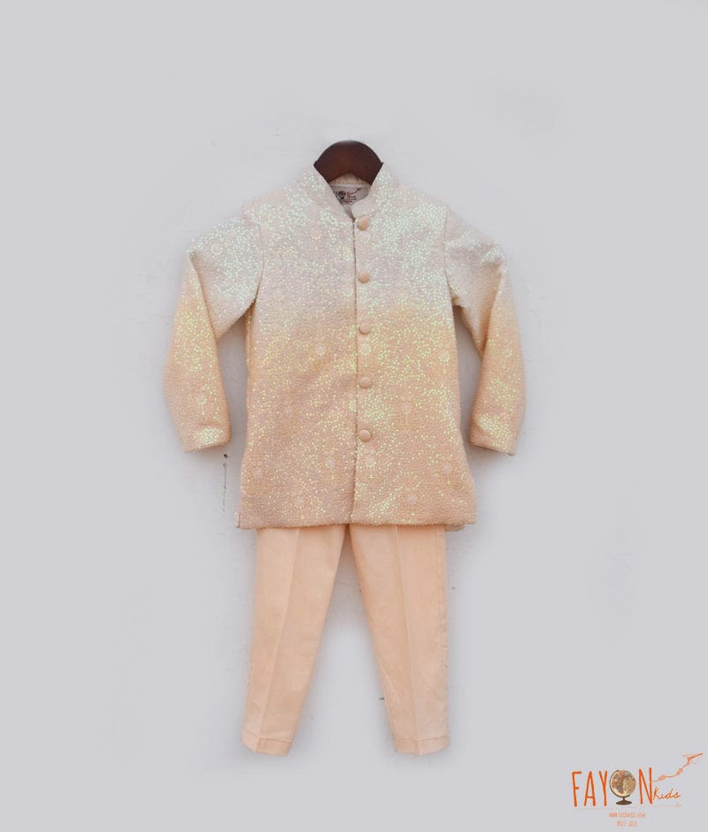 Peach Ombre Bandgala set