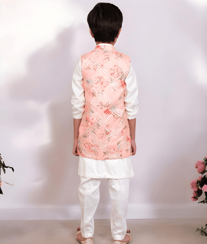 Manufactured by FAYON KIDS (Noida, U.P) Peach Printed Jacket Set for Boys