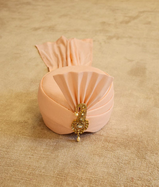 Manufactured by FAYON KIDS (Noida, U.P) Peach Safa with Kalgi and Pearl for Boys
