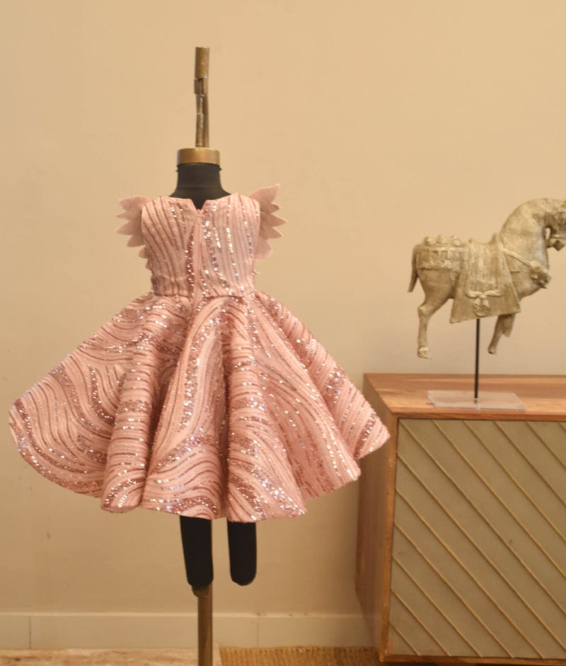 Manufactured by FAYON KIDS (Noida, U.P) Peach Sequence Gown