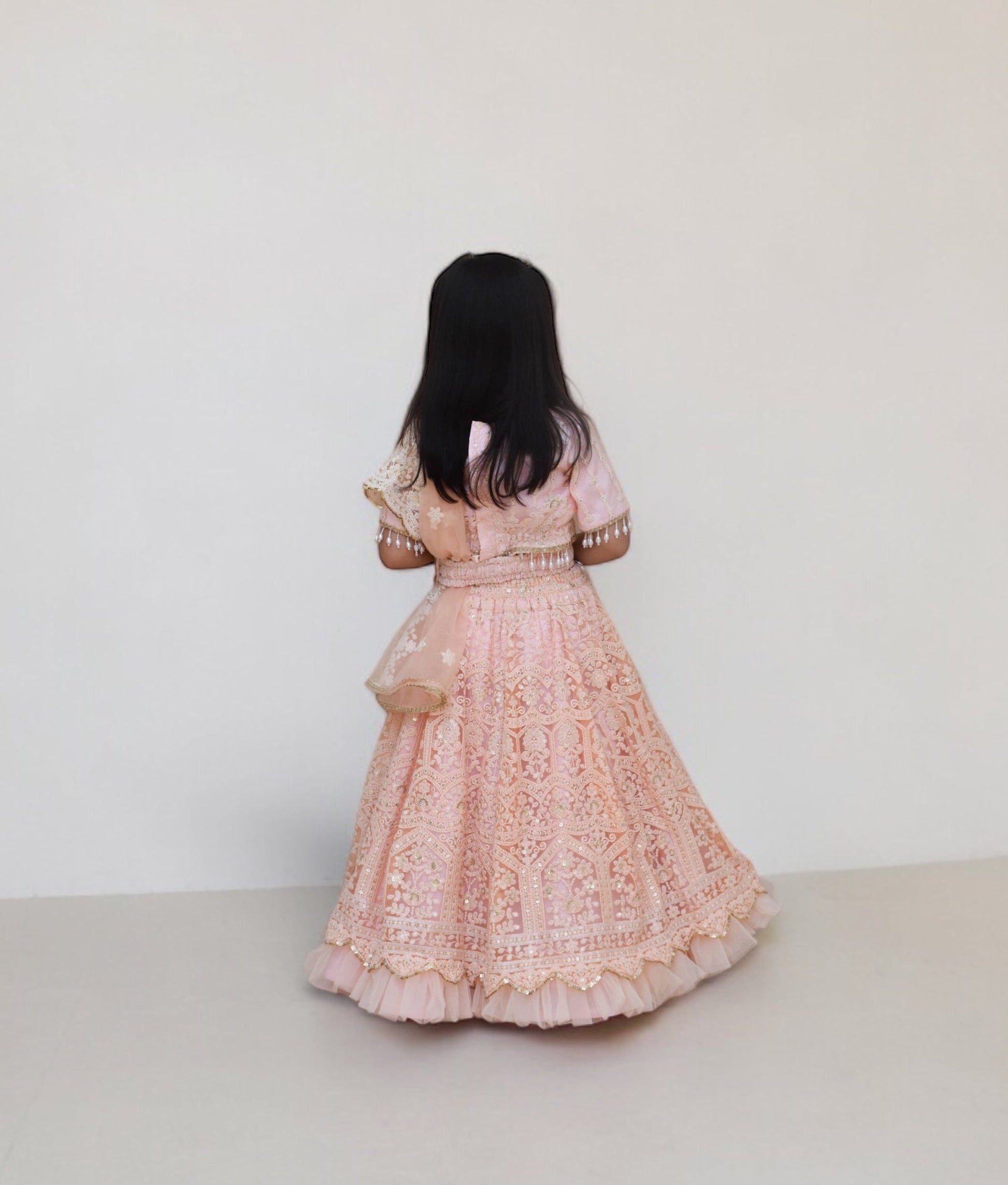 Peach Thread Lehenga Choli