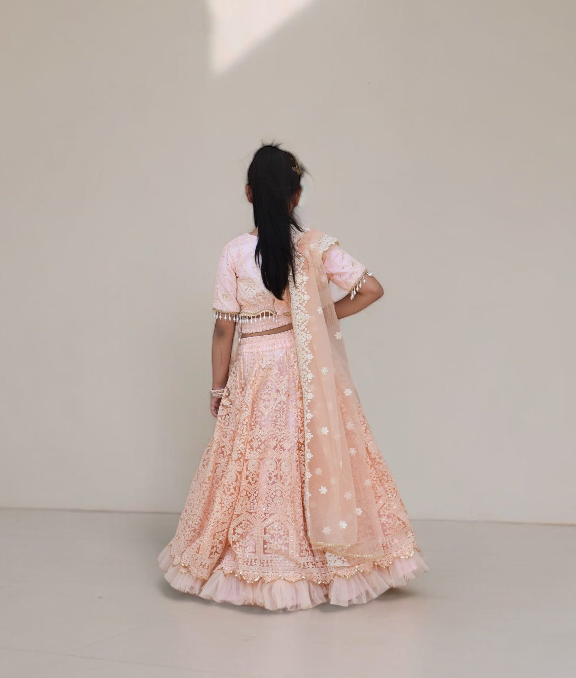 Peach Thread Lehenga Choli