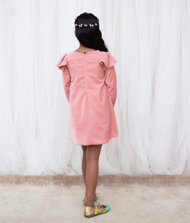 Manufactured by FAYON KIDS (Noida, U.P) Peach Velvet Dress